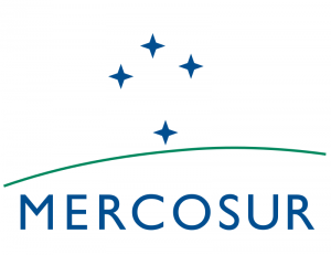 Logo du Mercosur (Marché Commun du Sud) regroupant désormais comme pays permanents l'Argentine, le Brésil, le Paraguay, l'Uruguay, le Venezuela et la Bolivie. 