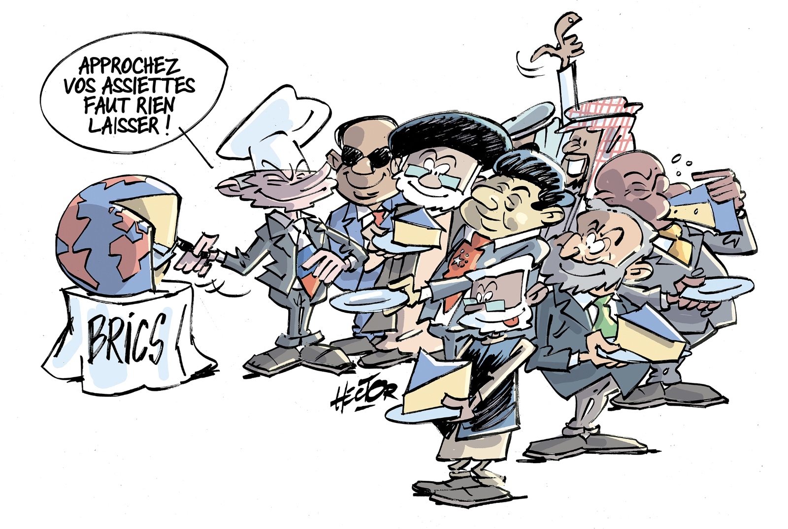 Dessin de presse qui illustre l'alliance des Brics 