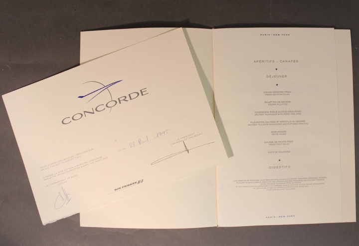 Menu Concorde Ai France - Avril 1995